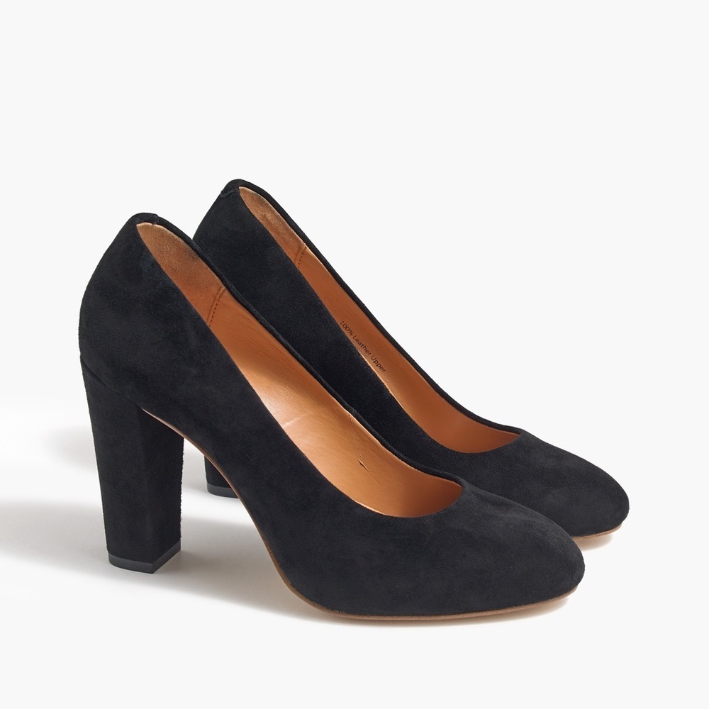 J Crew Factory Olive suede pumps B0569 Size 6 Black